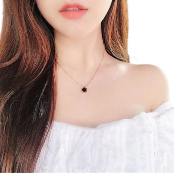 NEW Roman Numerals Reversible Gold Necklace Earrings Set - Picture 2 of 13